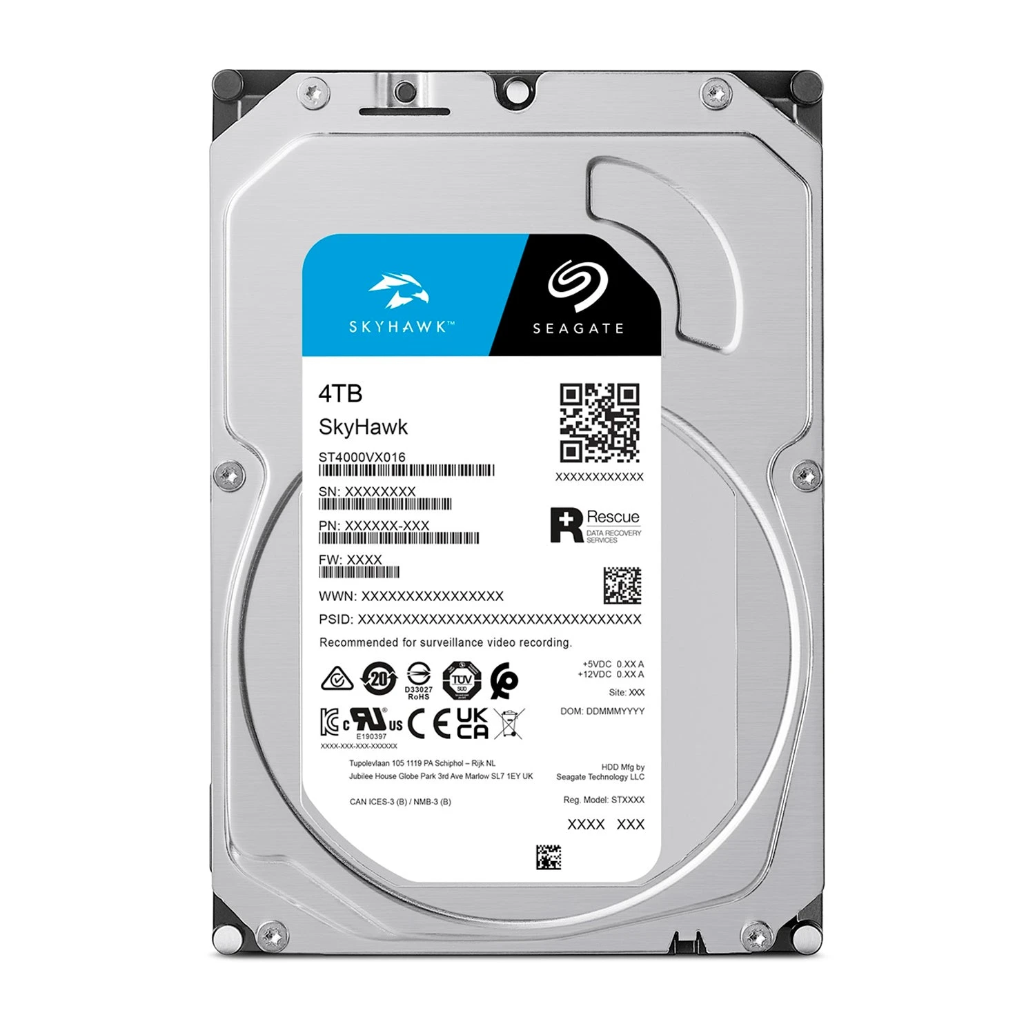 Seagate SkyHawk ST4000VX016 4TB — жесткий диск, вид спереди