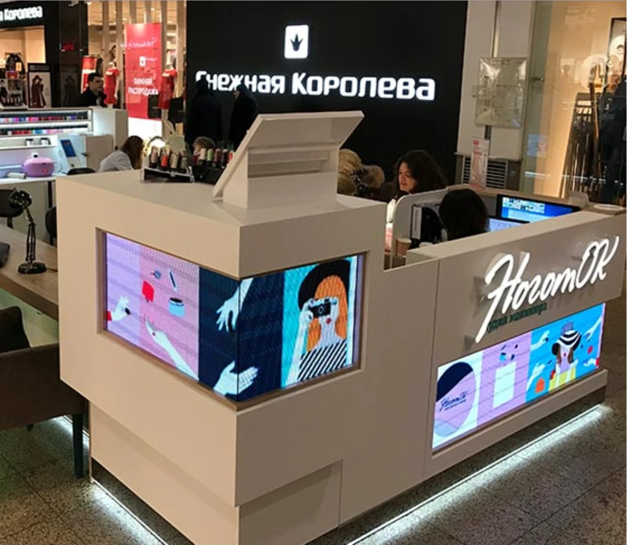 Установка HD-CVI камер на маникюрном островке в ТЦ МЕГА Химки