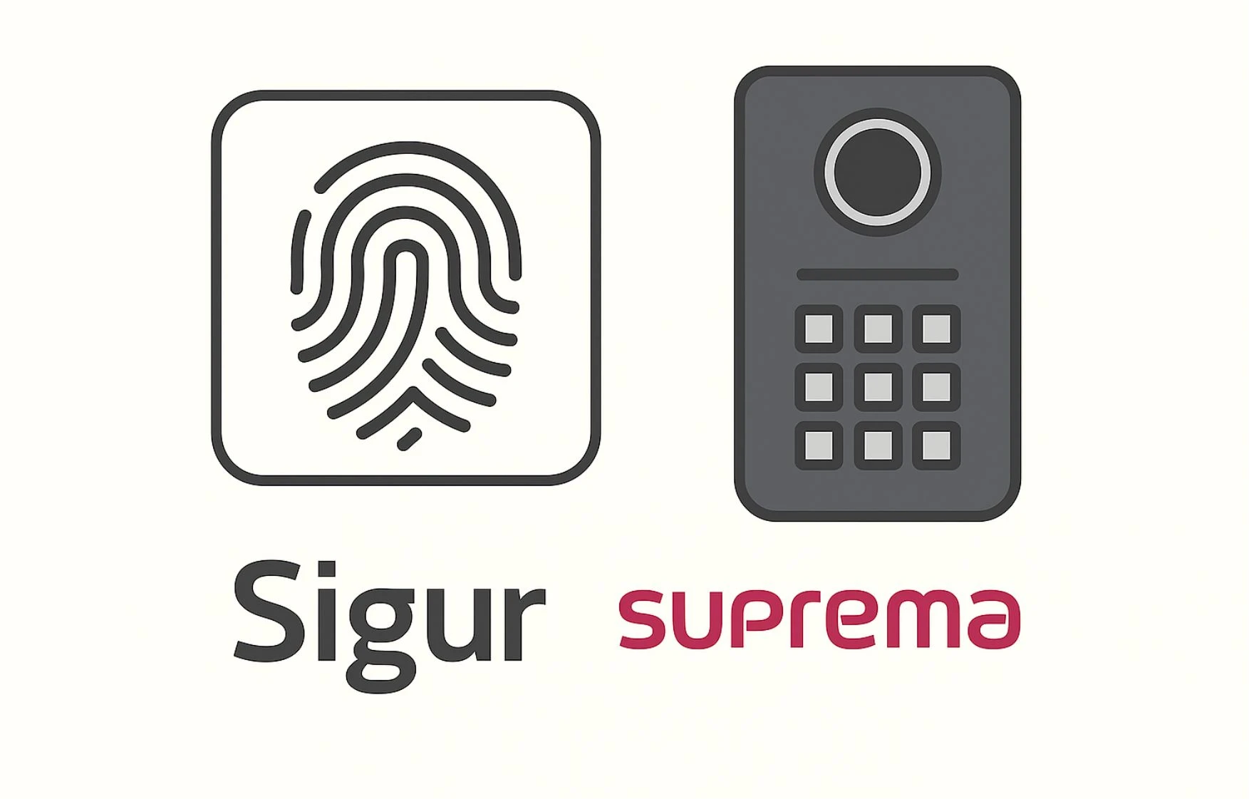 Интеграция биометрических систем Sigur и Suprema в СКУД: иконка отпечатка пальца и терминал распознавания лиц