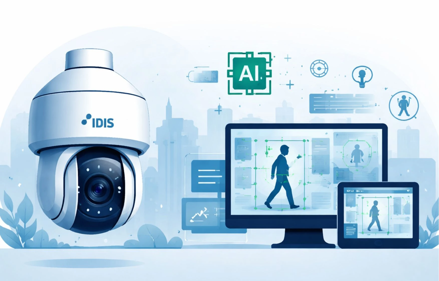AI PTZ-камера IDIS с интеллектуальным слежением и видеоаналитикой для систем видеонаблюдения
