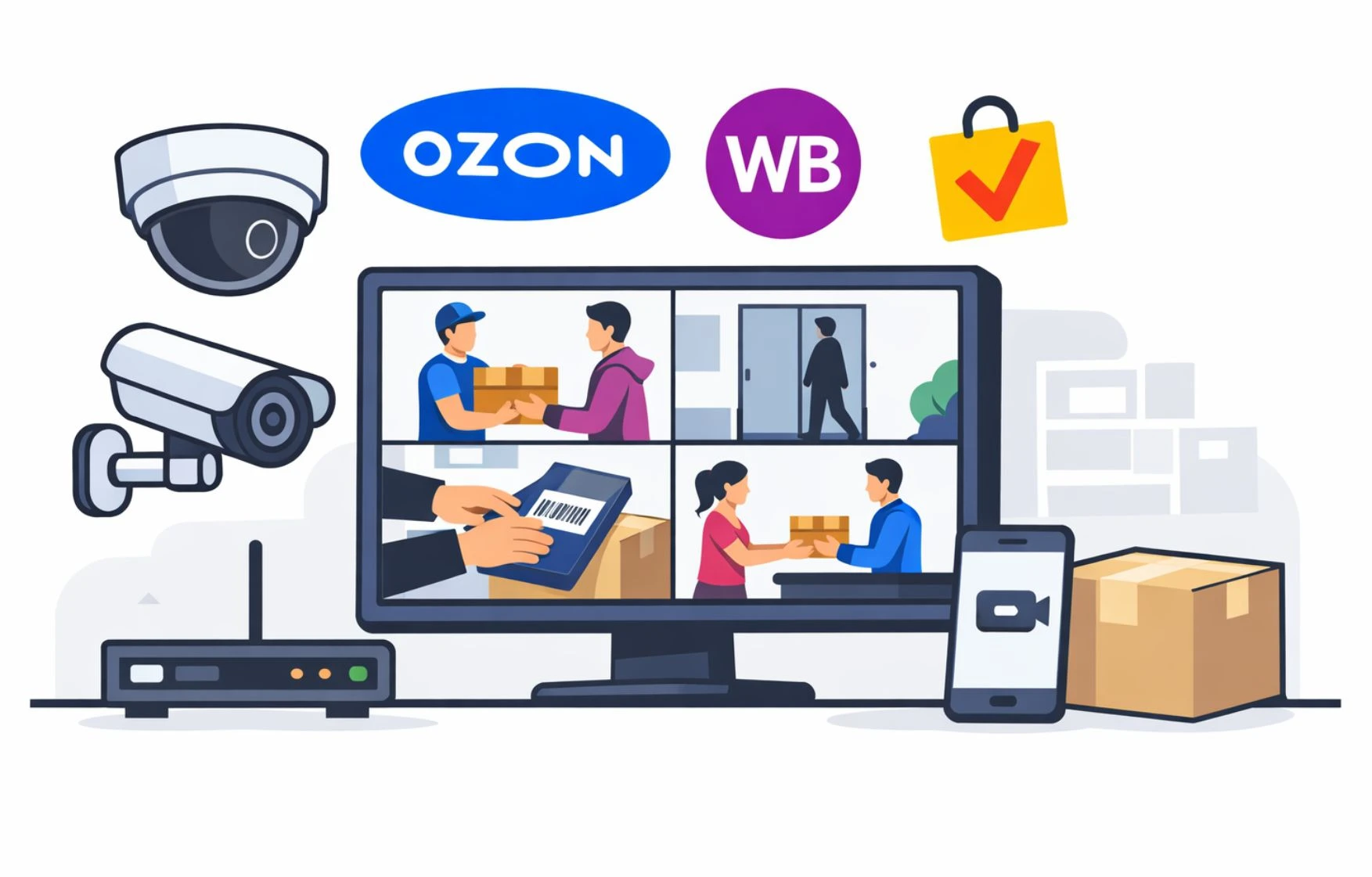 Видеонаблюдение для ПВЗ: требования Ozon, Wildberries и Яндекс Маркета без ошибок при установке
