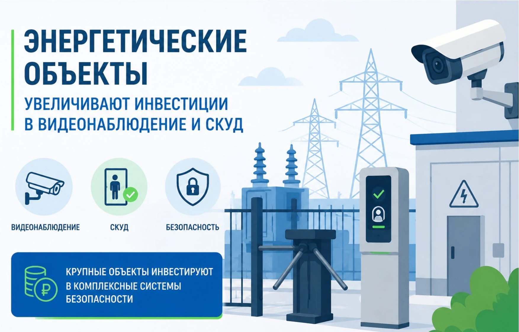 Энергетические объекты увеличивают инвестиции в системы видеонаблюдения и СКУД для повышения уровня безопасности