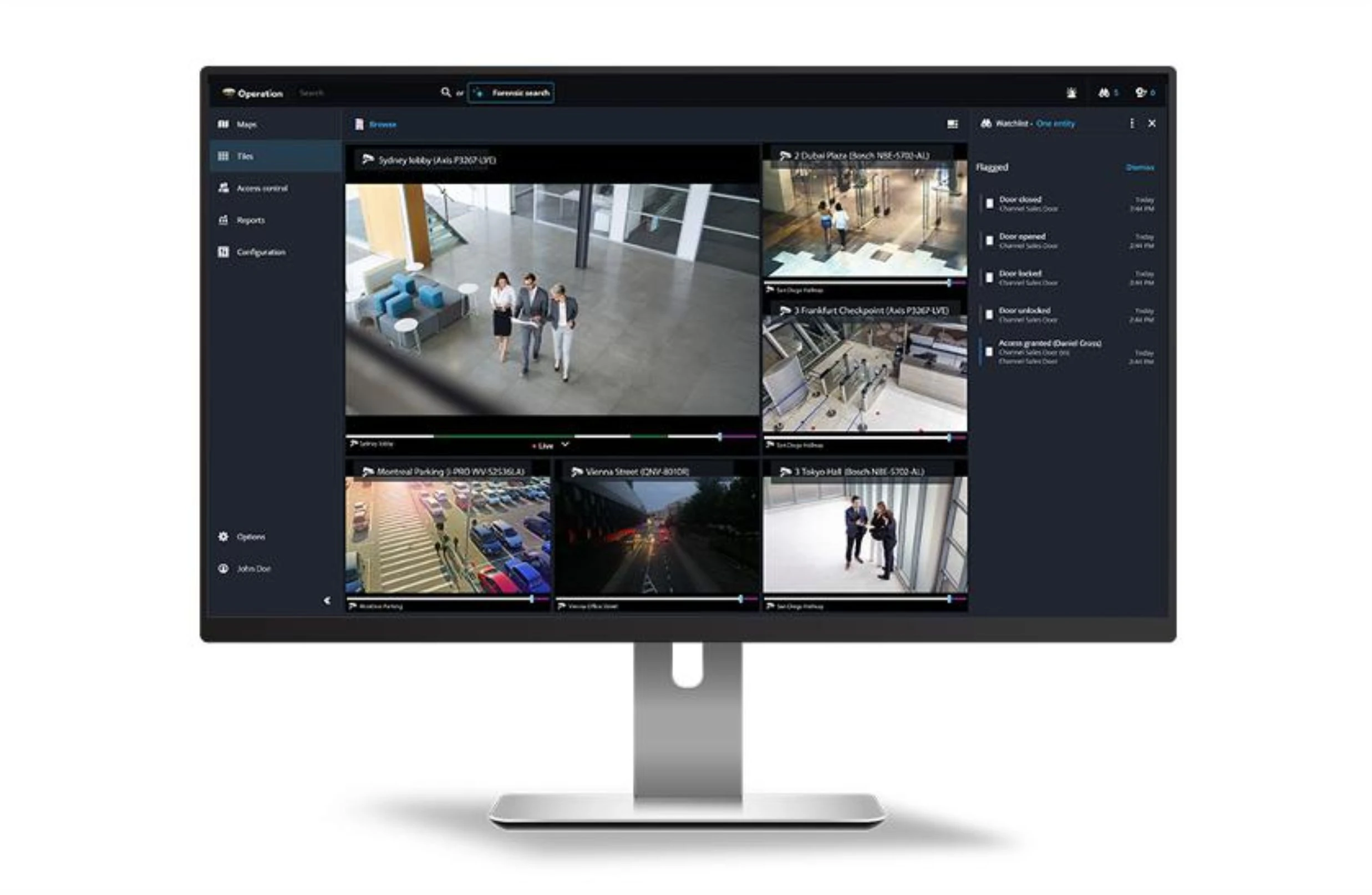 Интерфейс платформы Genetec Security Center для централизованного управления системами безопасности