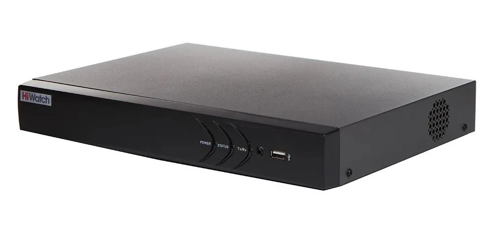 HiWatch DS-N308(D) 8-канальный IP-видеорегистратор вид спереди под углом
