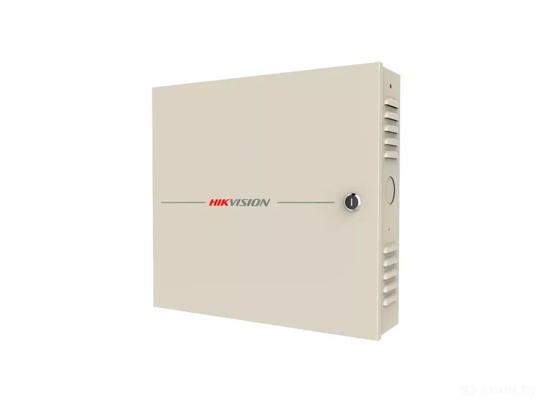 Контроллер доступа Hikvision DS-K2604-G в металлическом корпусе, вид под углом