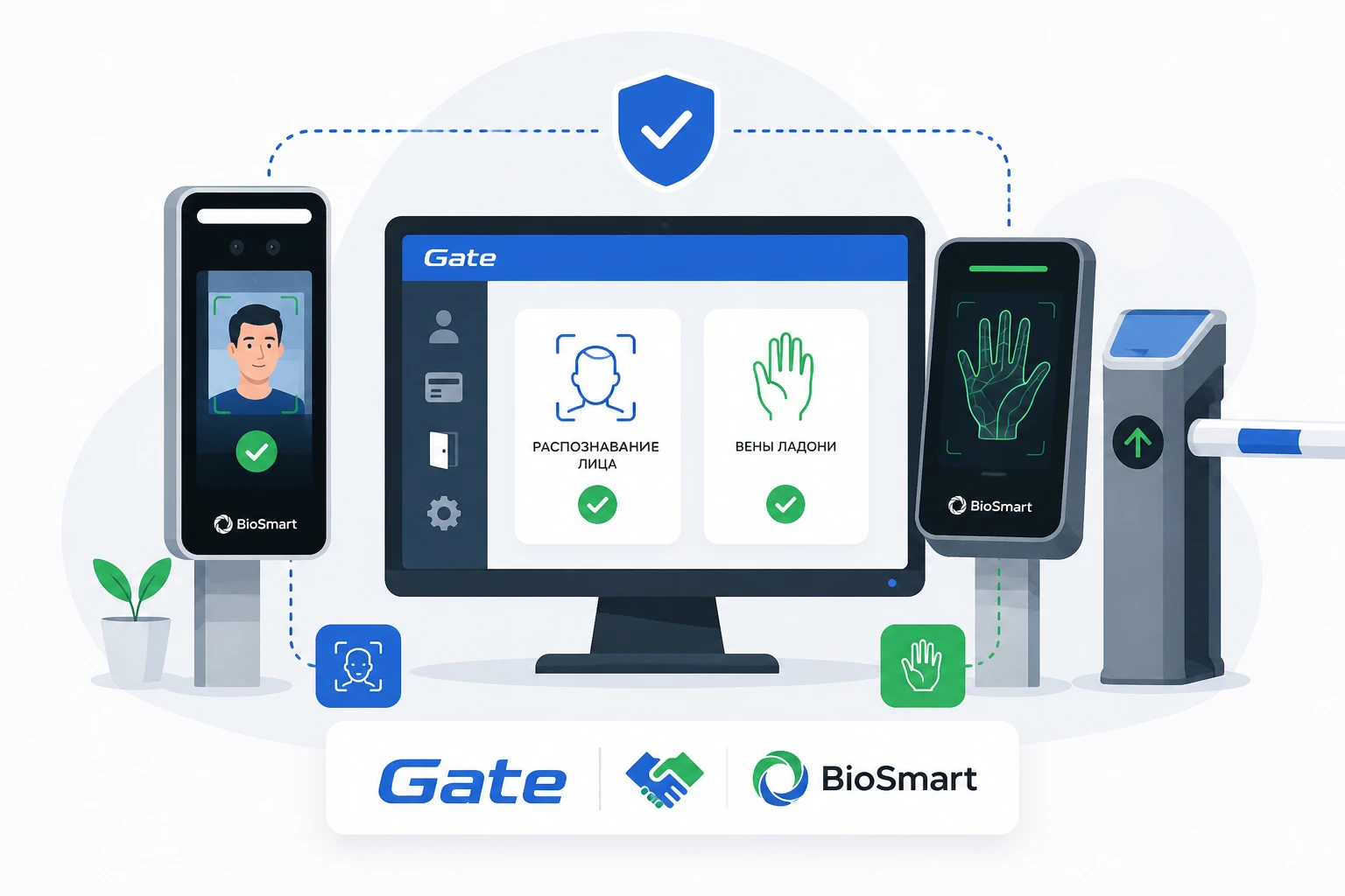 Интеграция биометрических устройств BIOSMART с российской системой контроля доступа Gate