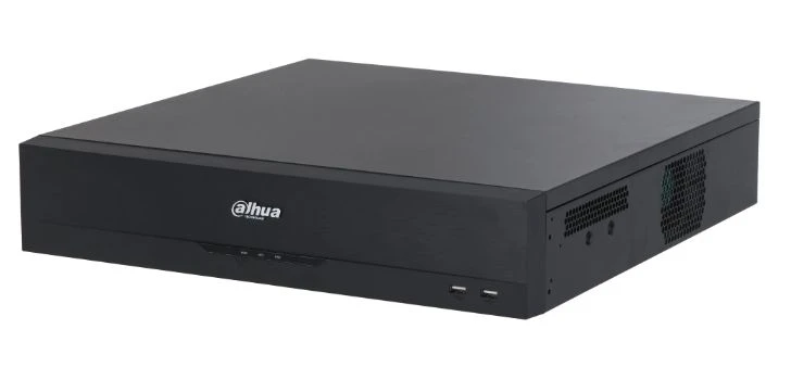 Сетевой видеорегистратор Dahua DHI-NVR5432-16P-EI, вид спереди и сбоку