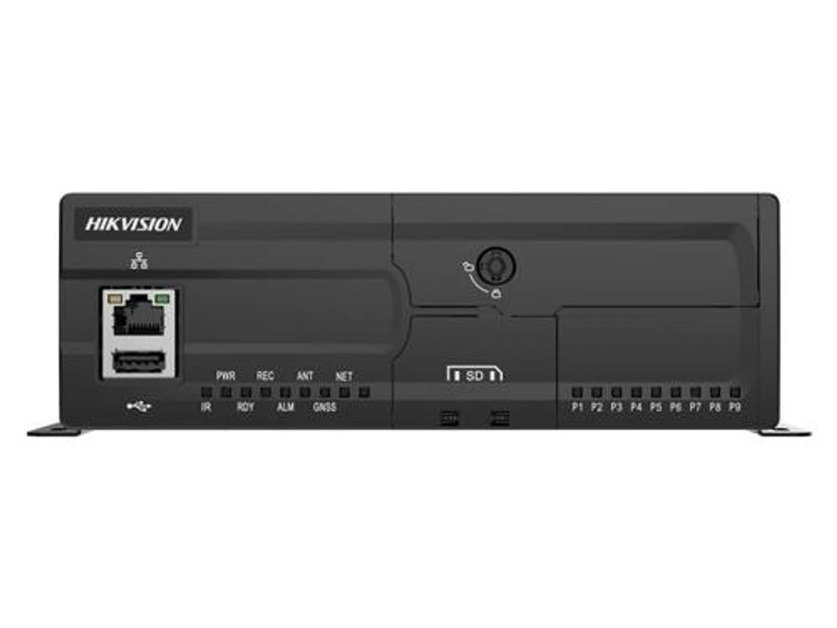 Мобильный видеорегистратор Hikvision AE-MN5083-RJ45 с разъёмами на передней панели, вид спереди