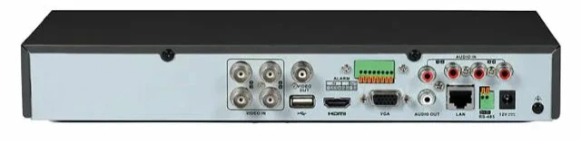 Задняя панель видеорегистратора Hikvision iDS-7204HUHI-M1/FA с видеовходами и интерфейсами подключения