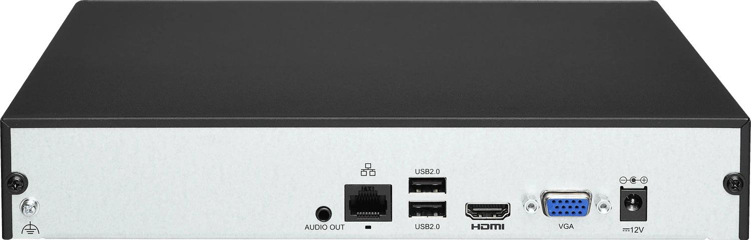 Задняя панель LTV-1RN0810 с разъёмами LAN, USB, HDMI, VGA и аудиовыходом