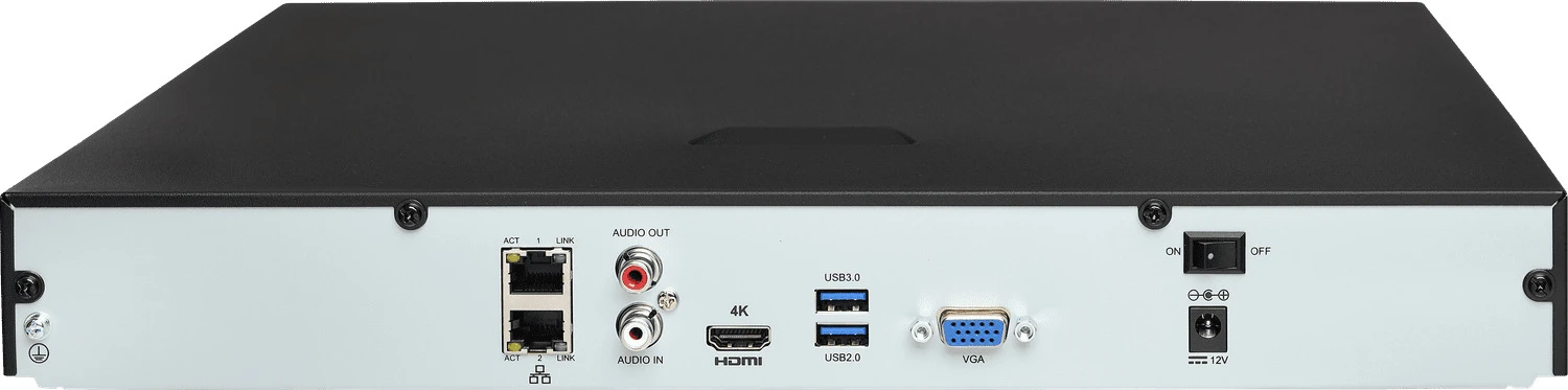Задняя панель LTV-1RN3221 с двумя LAN-портами, HDMI 4K, VGA, USB и аудиоразъёмами