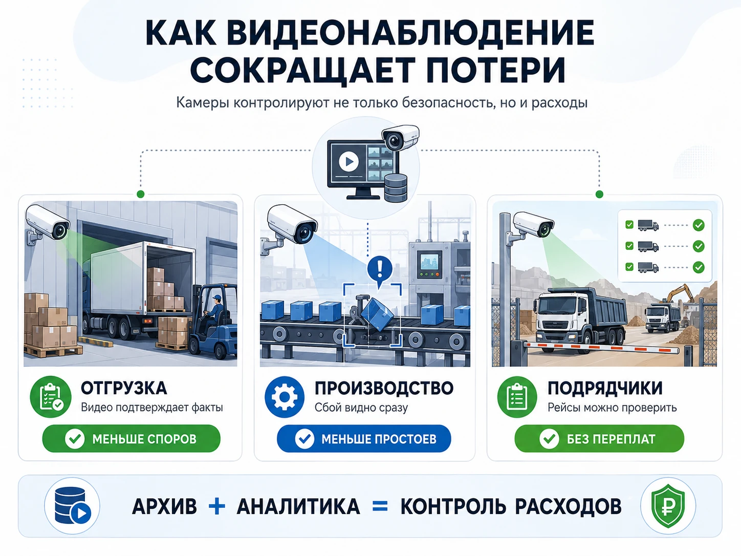 Как видеонаблюдение сокращает финансовые потери бизнеса при контроле отгрузки, производства и подрядчиков